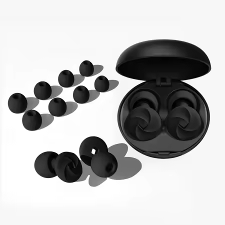 Ohrstöpsel Silikon Schlafohrstöpsel Noise Cancelling Earplugs in Schwarz – Bild 2