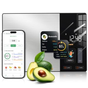 Smarte Bluetooth- Digitale Küchenwaage mit Kalorien- & Nährwertanalyse