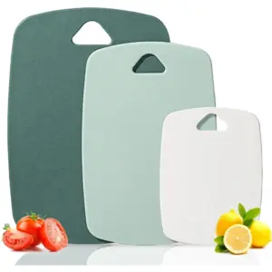 Kunststoff Schneidebrett für Küche – BPA-freies PP Schneidbrett in 3 Größen, Leicht, Hygienisch & Platzsparend für Fleisch, Gemüse, Obst & Babynahrung