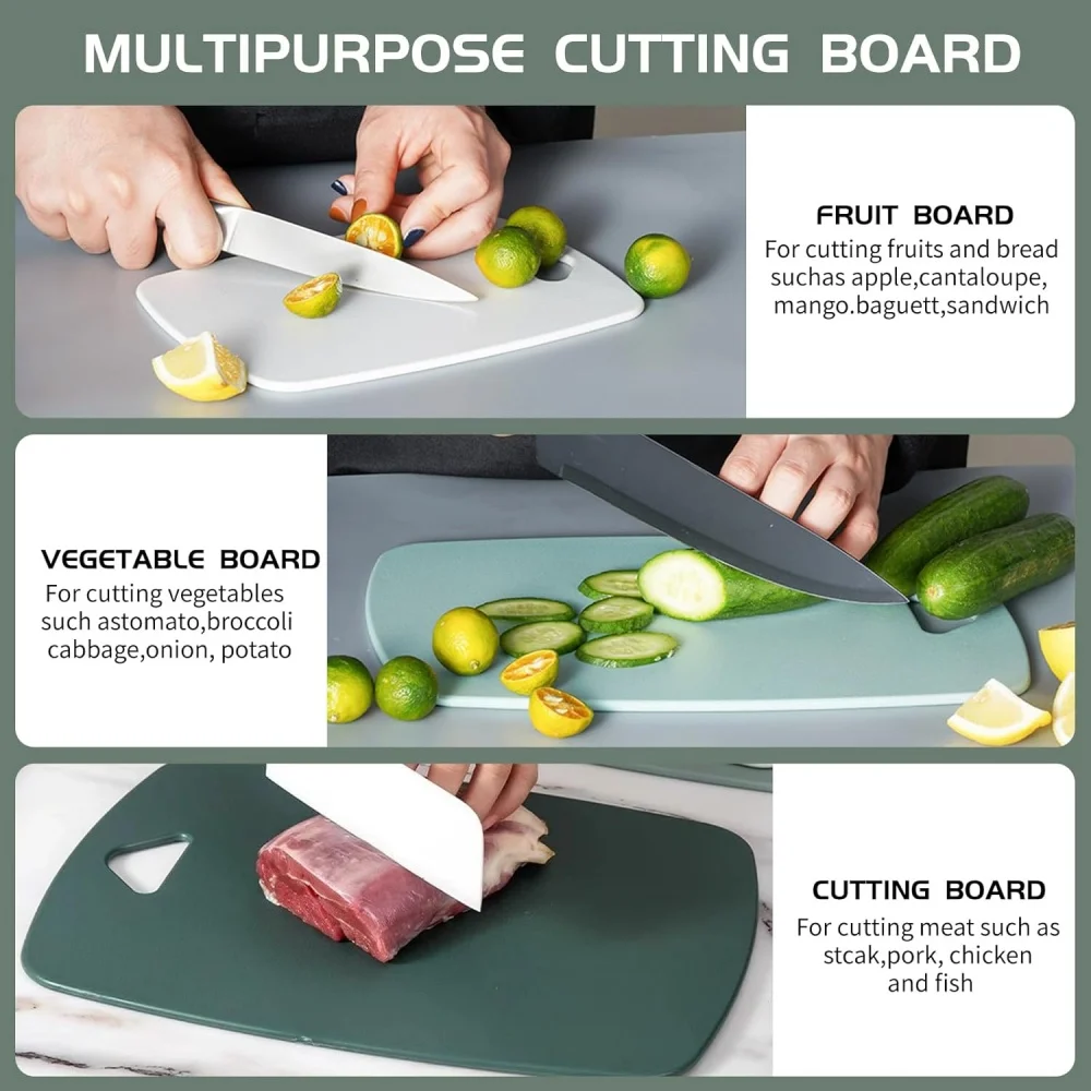 Kunststoff Schneidebrett für Küche – BPA-freies PP Schneidbrett in 3 Größen, Leicht, Hygienisch & Platzsparend für Fleisch, Gemüse, Obst & Babynahrung – Bild 5