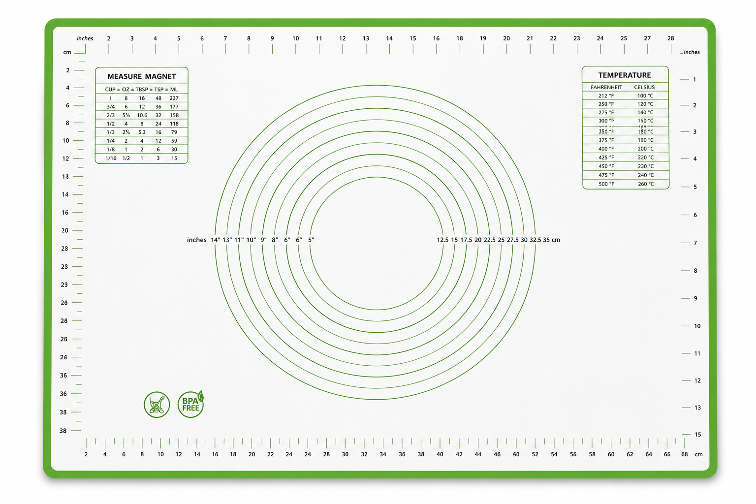Silikon Backmatte 70x50 cm von Metranos® – wiederverwendbare Antihaft Backunterlage aus Silikon mit Glasfasergewebe. Ideal für Brot, Pizza, Kuchen und Teig.