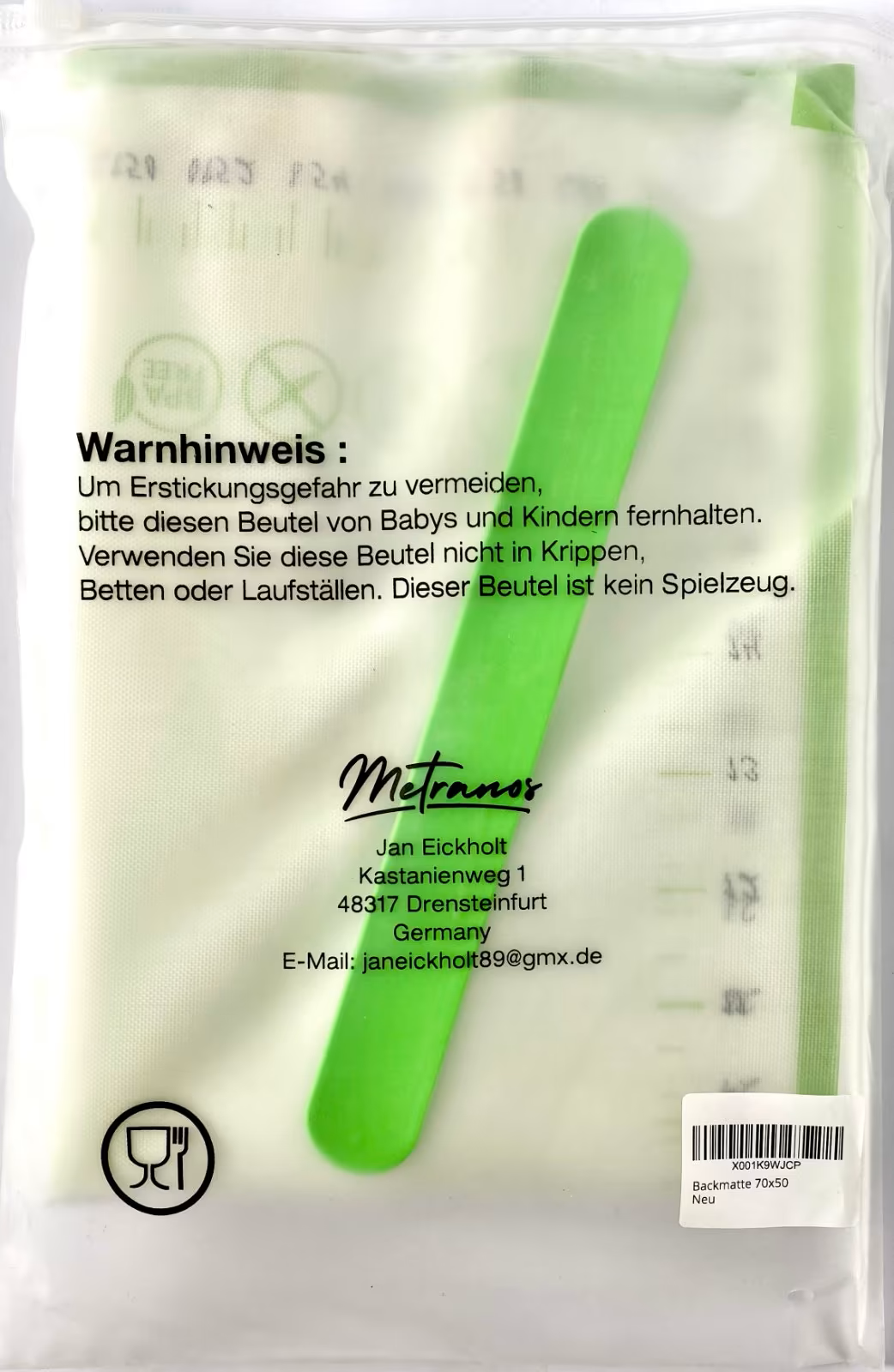 Silikon Backmatte 70x50 cm von Metranos® – wiederverwendbare Antihaft Backunterlage aus Silikon mit Glasfasergewebe. Ideal für Brot, Pizza, Kuchen und Teig. – Bild 7